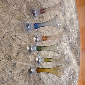 Set of Colorful Glass Cordial Glasses